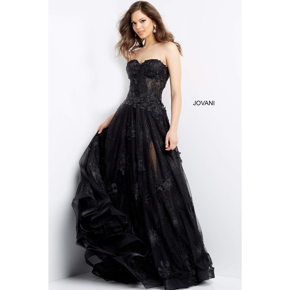 Jovani Black Strapless Corset Bodice ...